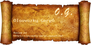 Olsovszky Gergő névjegykártya